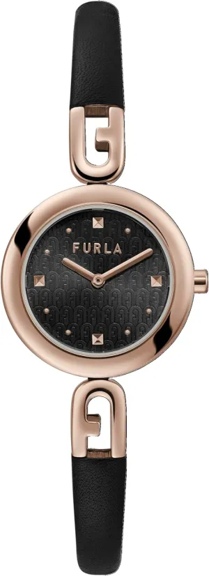Furla Women's Black Leather Strap Watch (Model: WW00010007L3)