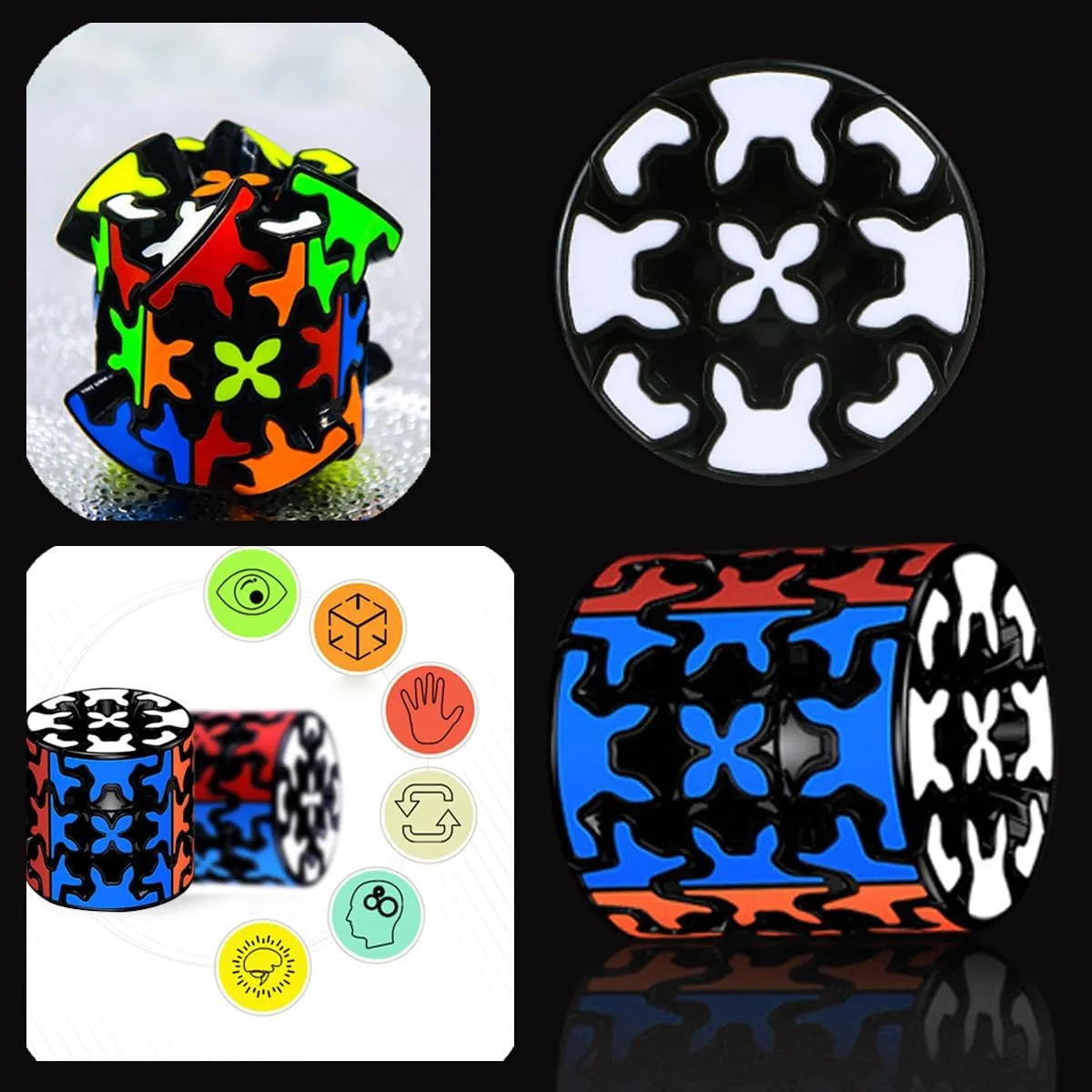 Gear Cube 3x3 with Three-Dimensional Gear Structure Magic Cube 3x3x3 Puzzles Toys (60mm) Brain Teaser Puzzle Game Toy for Children and Adults (Style C)