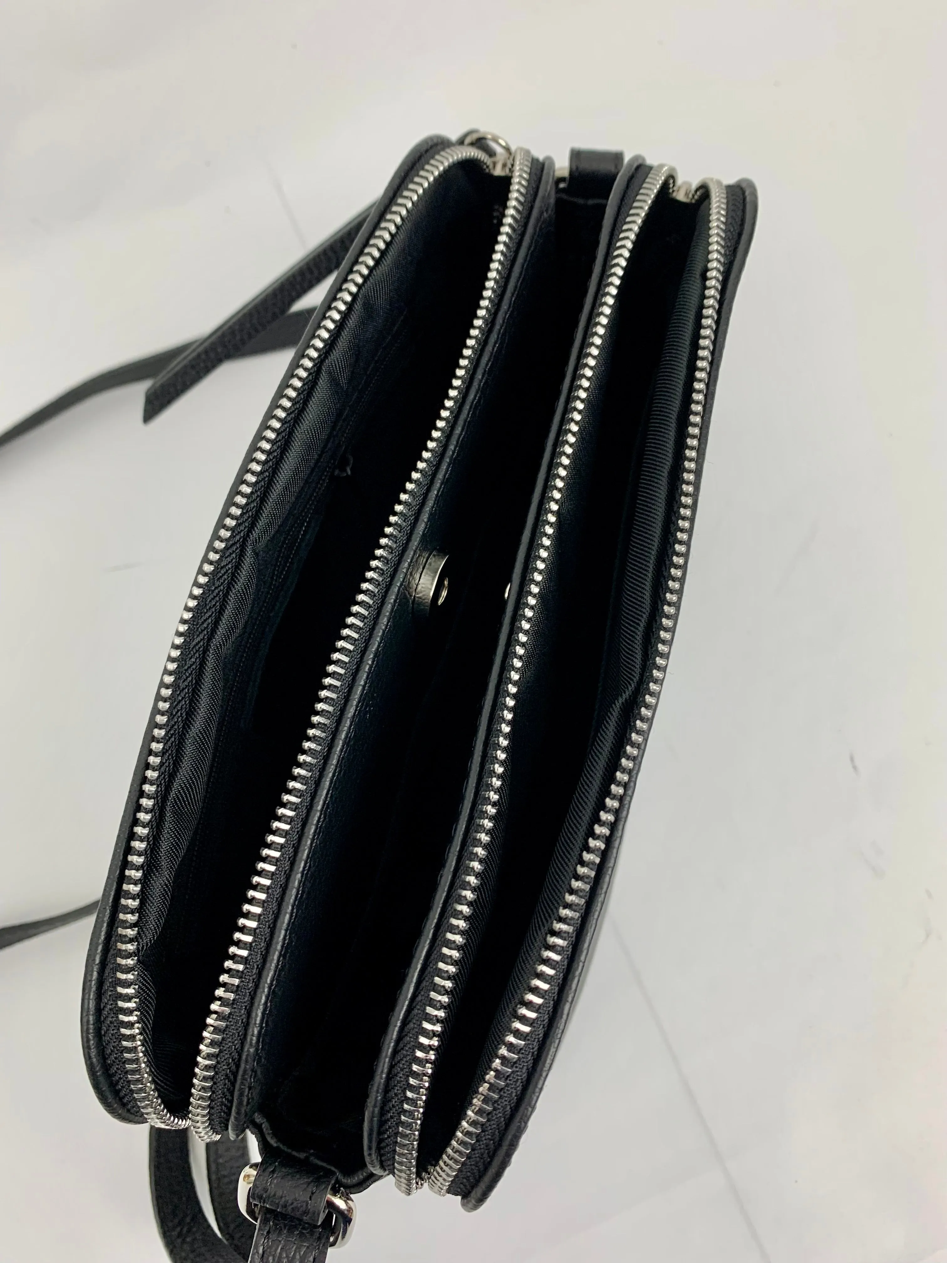 GENOA - Italian Genuine leather crossbody bag - black