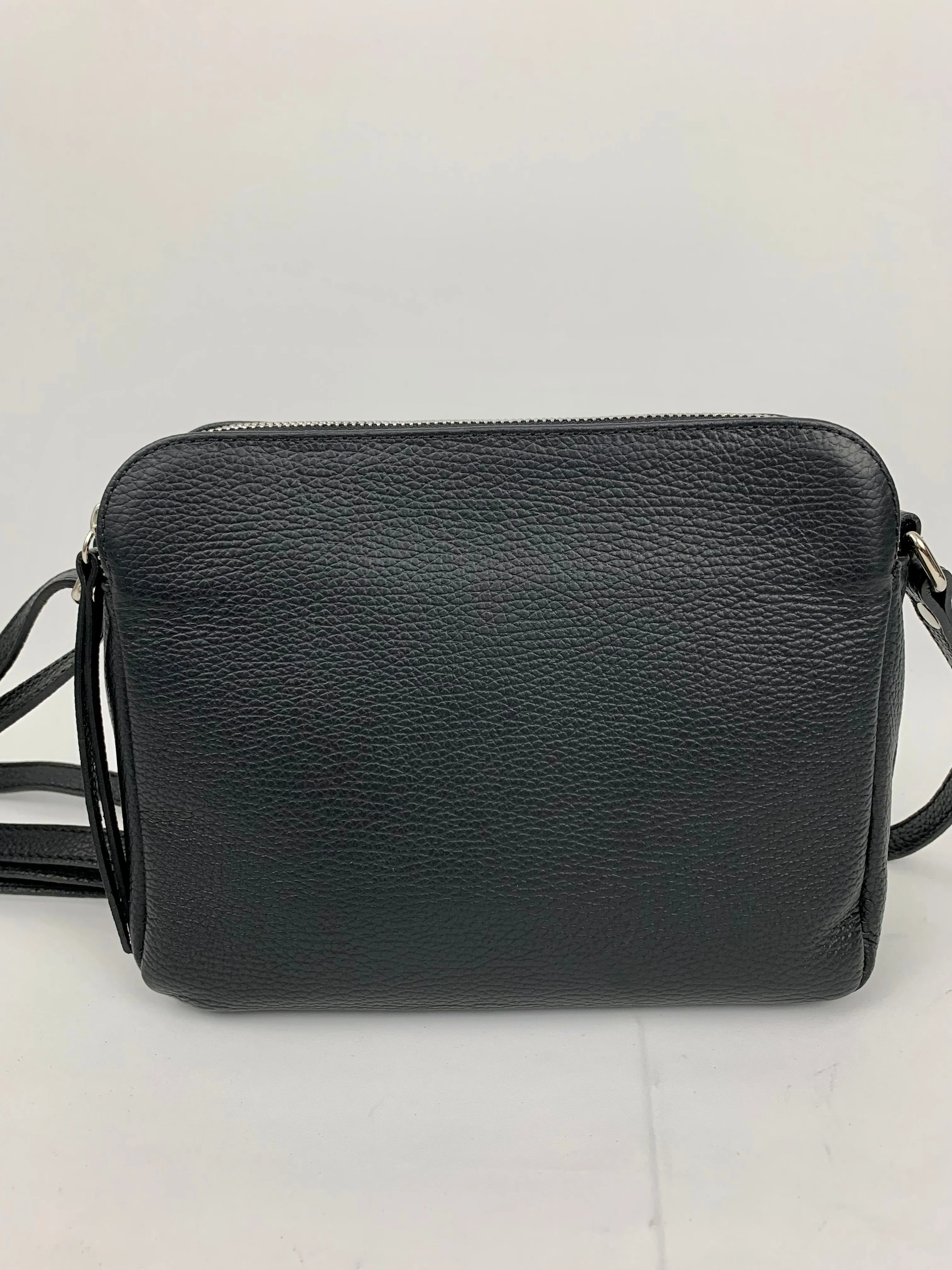 GENOA - Italian Genuine leather crossbody bag - black
