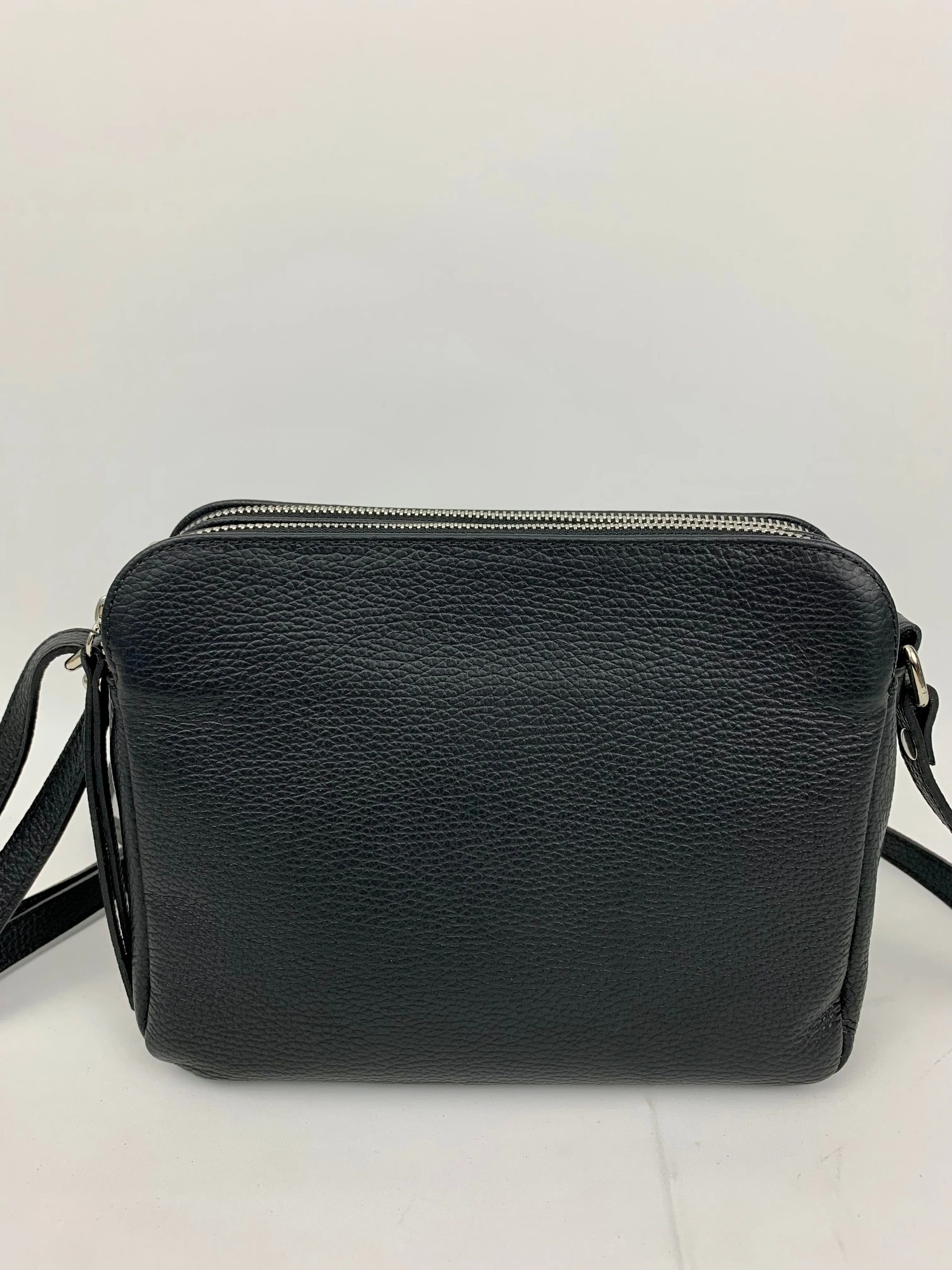 GENOA - Italian Genuine leather crossbody bag - black