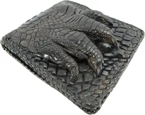 Genuine Crocodile Alligator Foot Claw Skin Leather Handmade Wallet (Chocolate Brown)