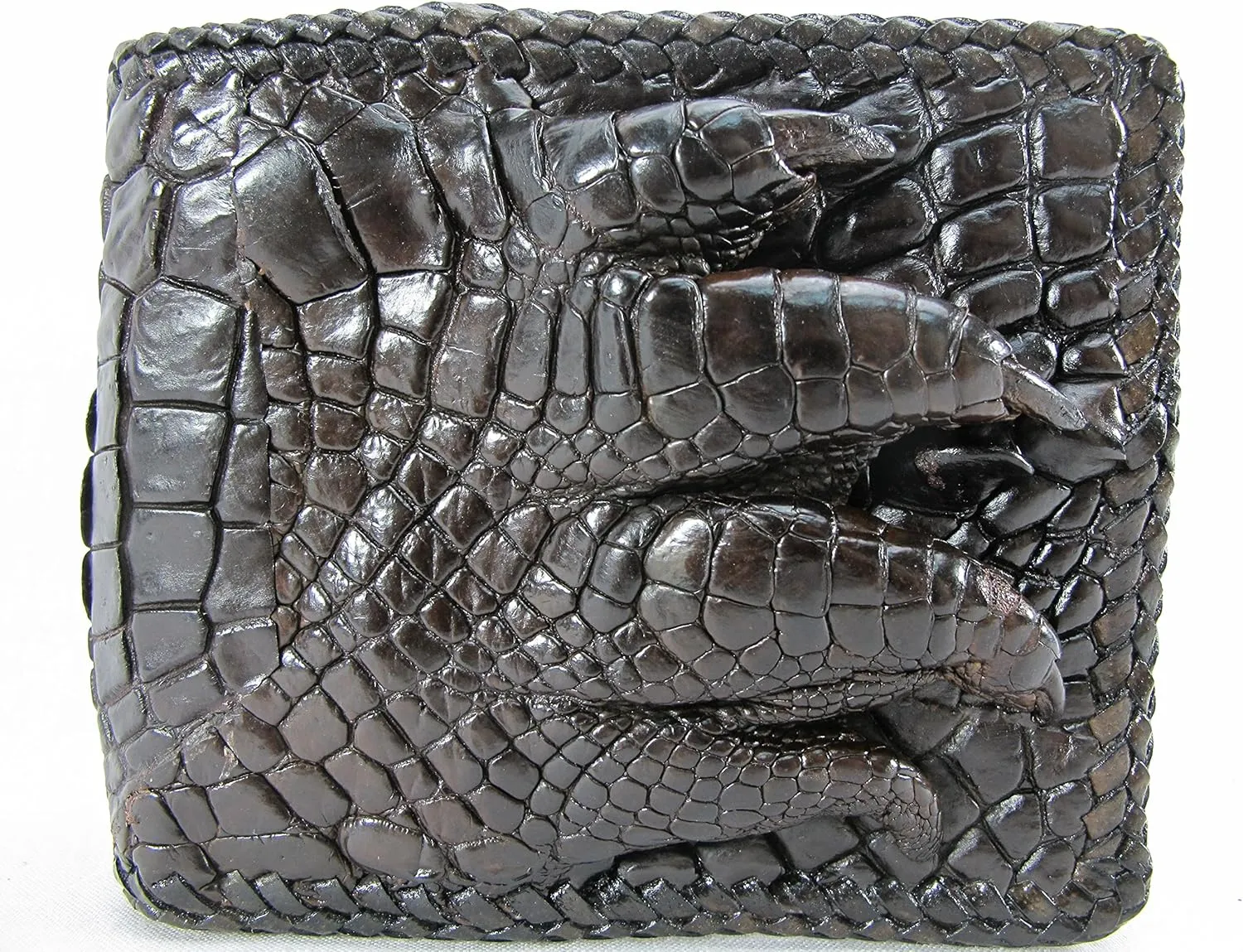 Genuine Crocodile Alligator Foot Claw Skin Leather Handmade Wallet (Chocolate Brown)