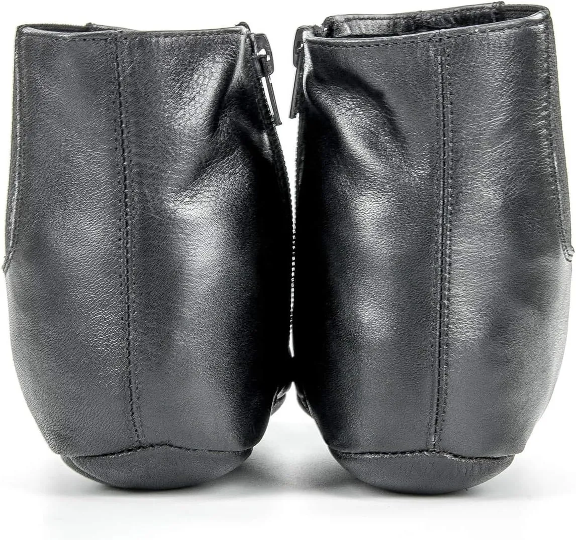 Genuine Halal Leather Zipper Khuffain | Sunnah Khuff Socks for Mosque, Black, Shoe Size: US