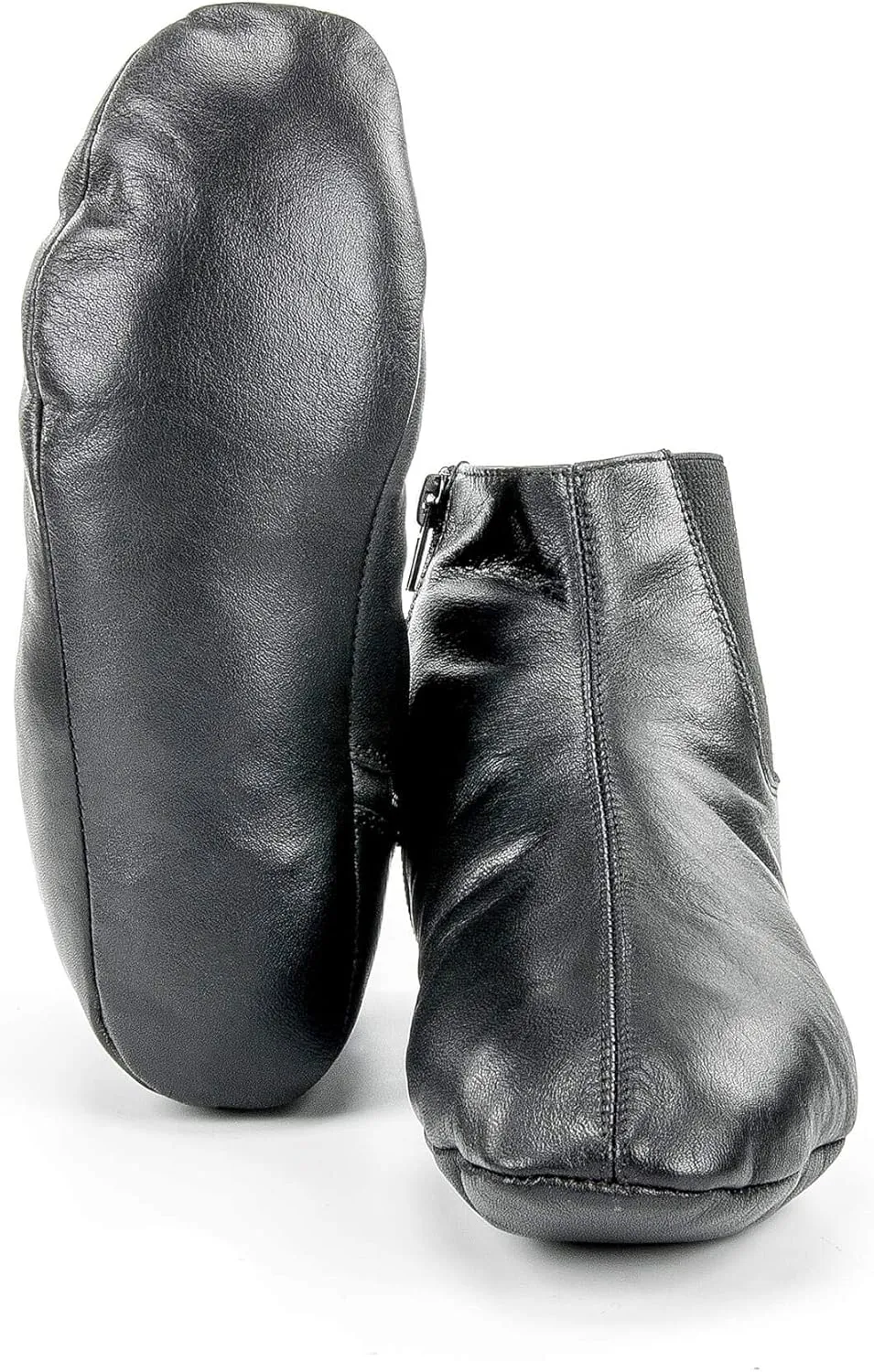 Genuine Halal Leather Zipper Khuffain | Sunnah Khuff Socks for Mosque, Black, Shoe Size: US