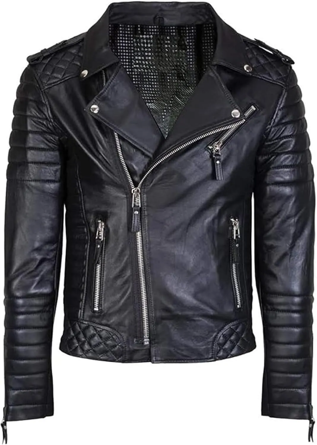 Genuine Lambskin Leather Jackets For Men - Motorcycle Biker Leather Jacket Men CL 04