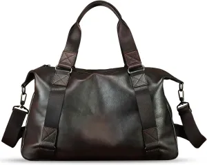 Genuine Leather Duffel Bags for Men and Women Purses Carry On Handbags Shoulder Bag for Traveling Sports