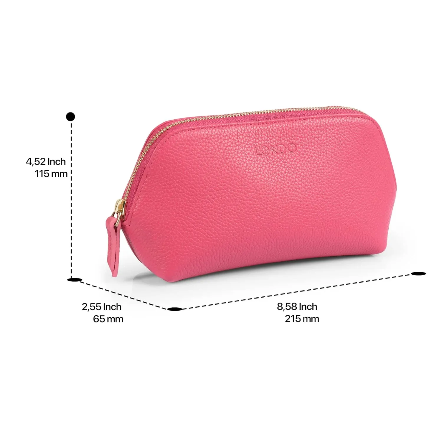 Genuine Leather Makeup Bag Cosmetic Pouch Travel Organizer Toiletry Clutch