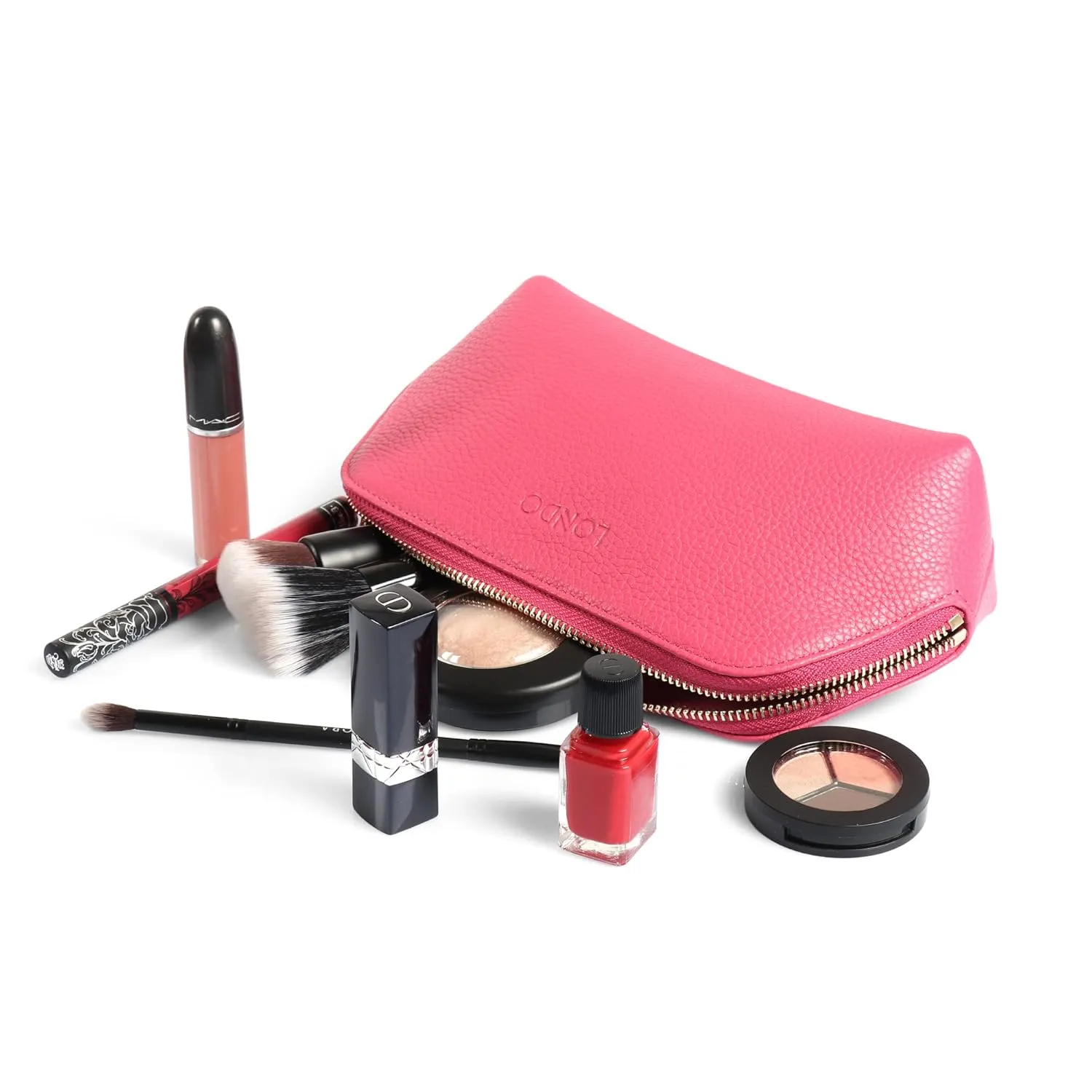 Genuine Leather Makeup Bag Cosmetic Pouch Travel Organizer Toiletry Clutch