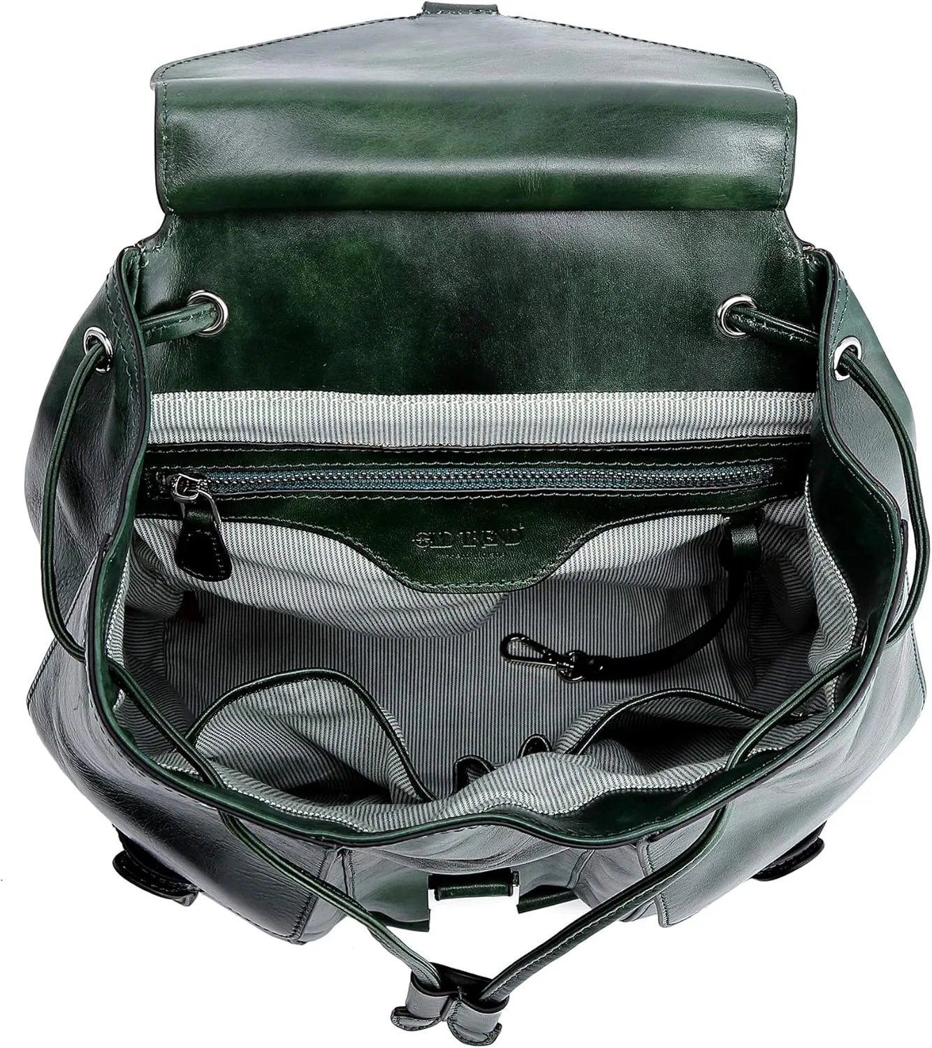 Genuine Leather Rock Valley Backpack (Green)