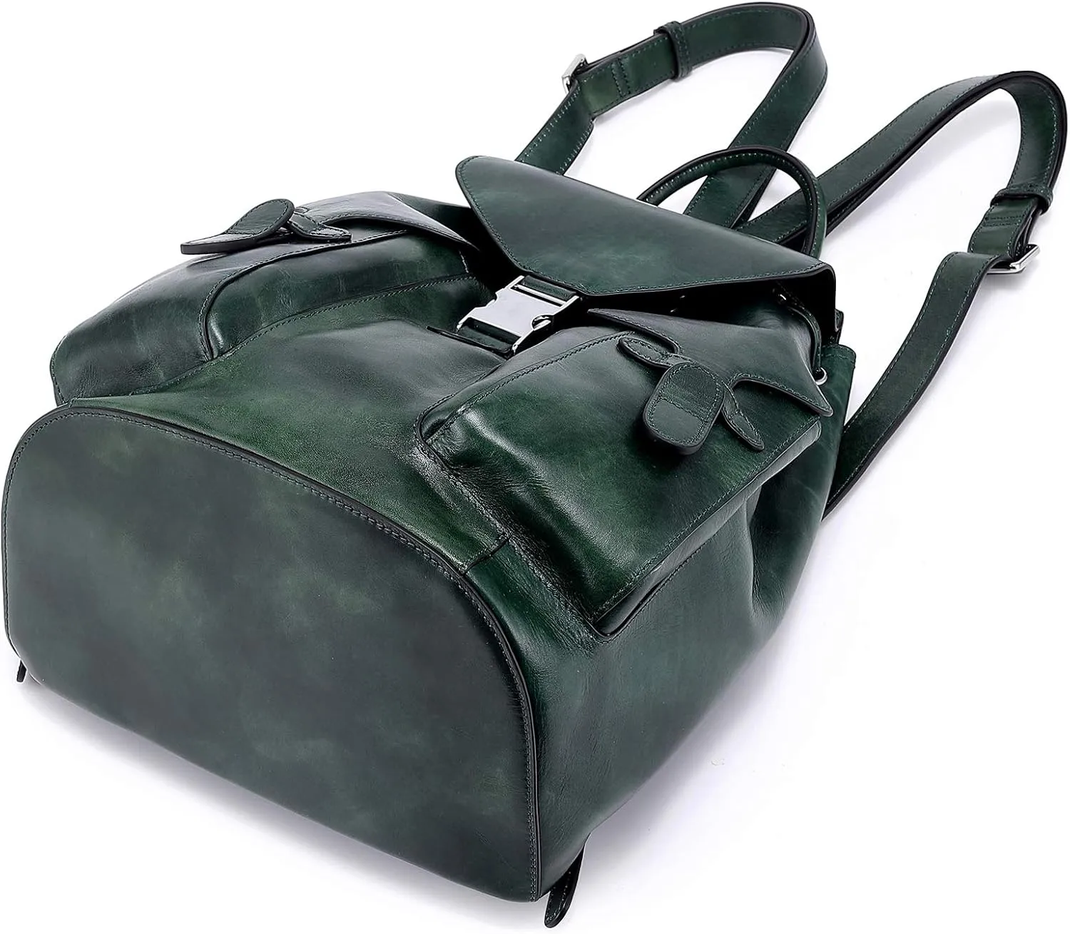 Genuine Leather Rock Valley Backpack (Green)