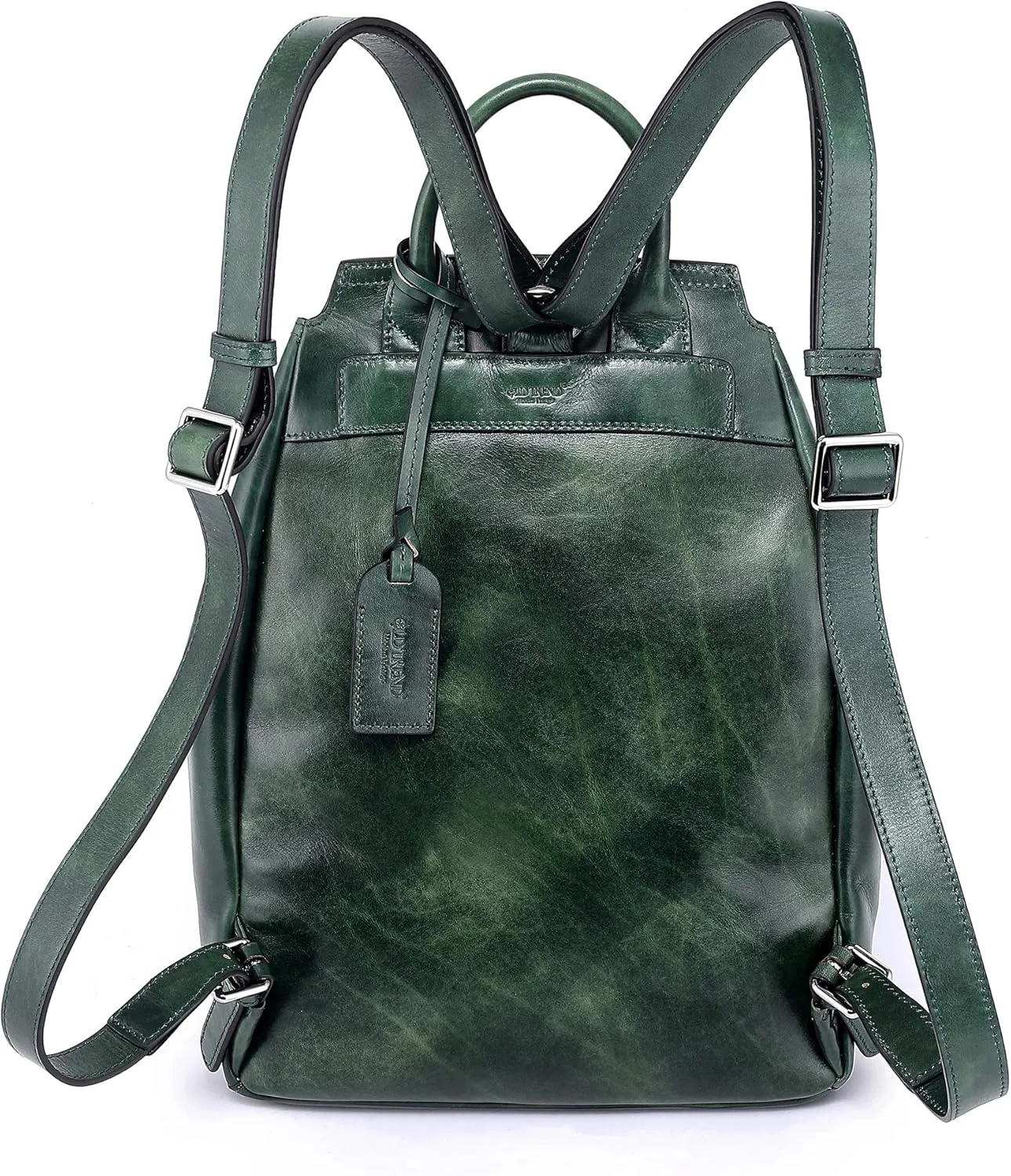 Genuine Leather Rock Valley Backpack (Green)