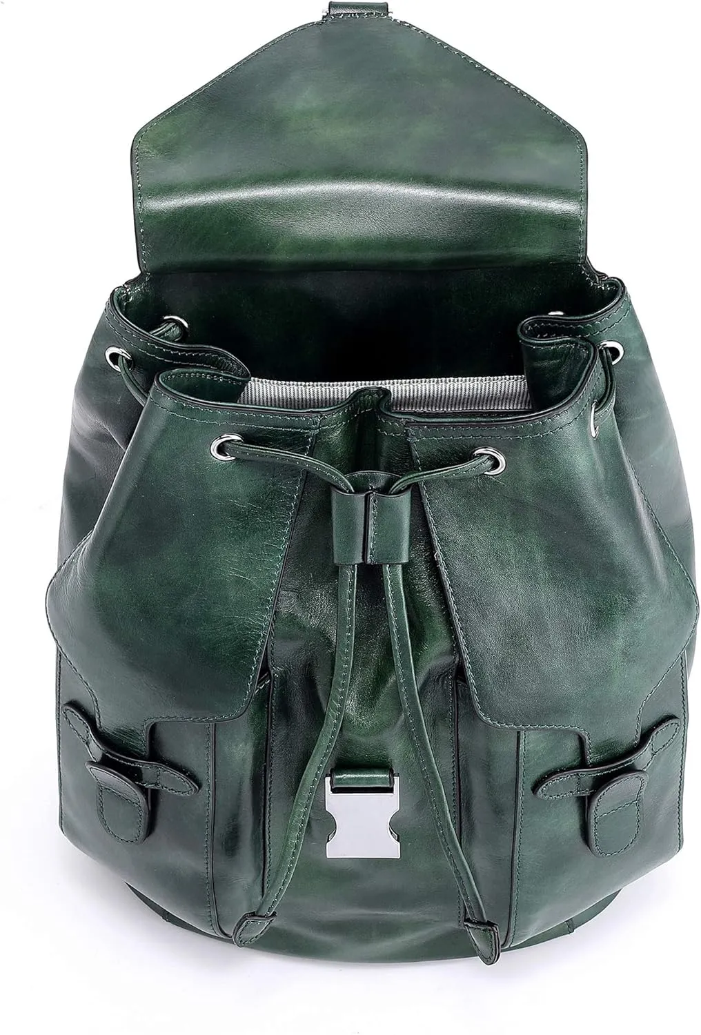 Genuine Leather Rock Valley Backpack (Green)