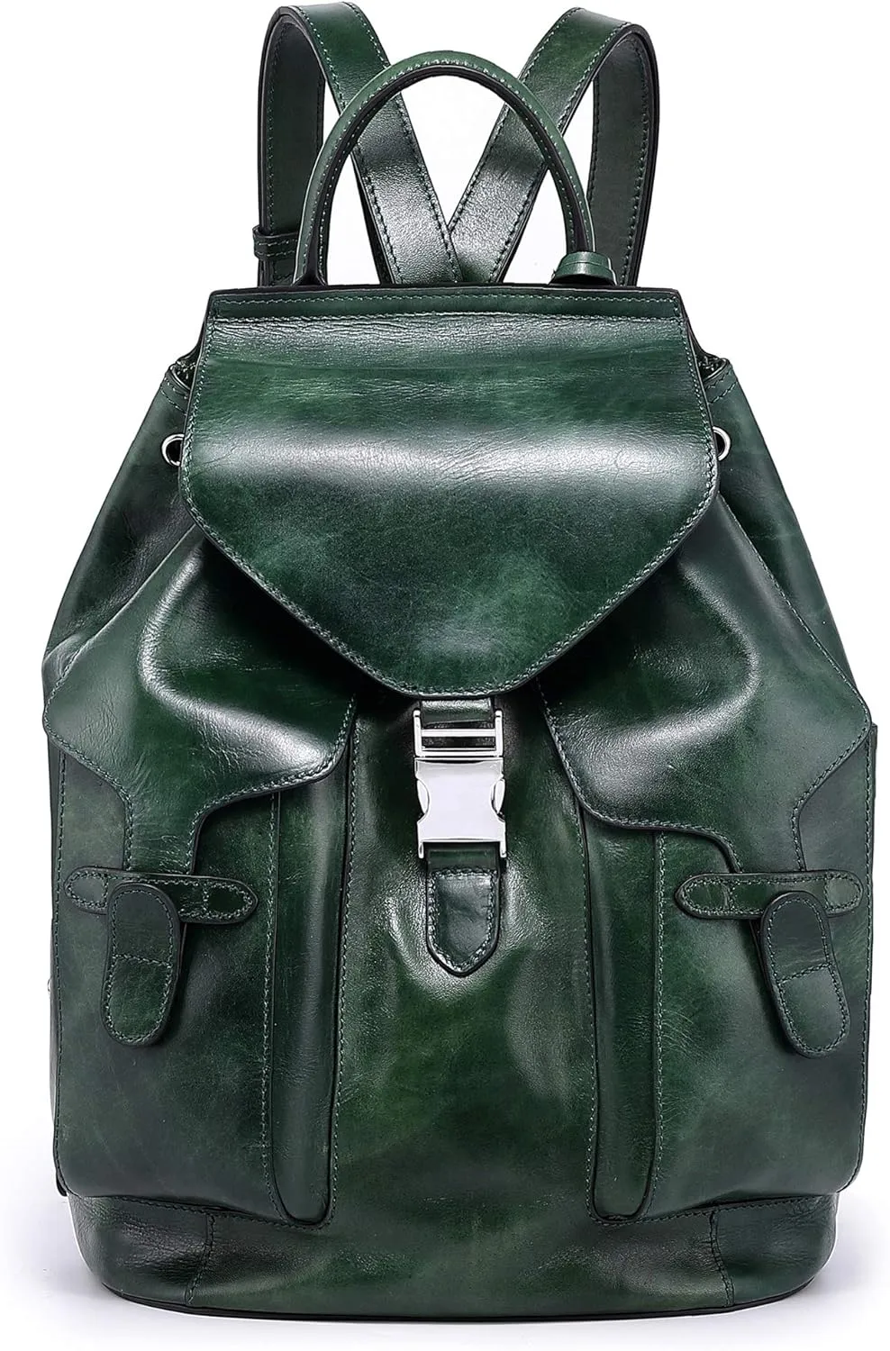 Genuine Leather Rock Valley Backpack (Green)