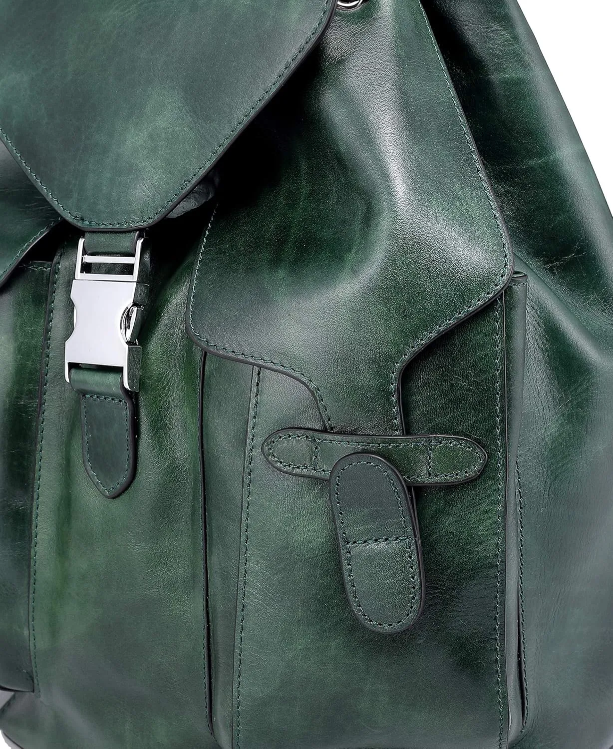 Genuine Leather Rock Valley Backpack (Green)