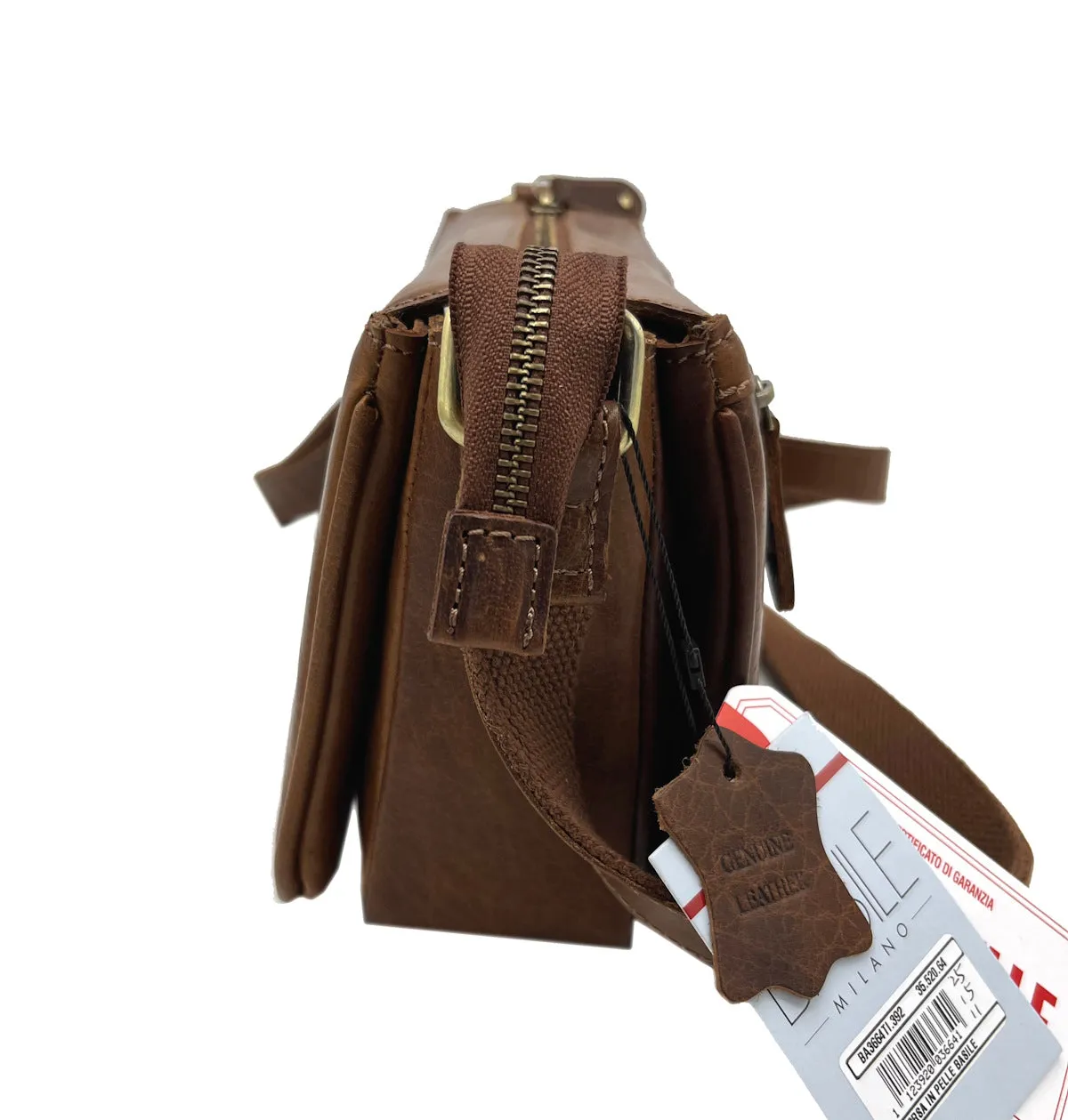 Genuine Leather shoulder bag, Brand Basile,  art. BA3664TI