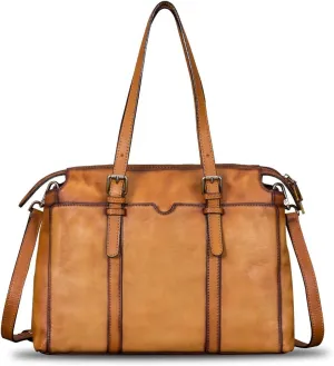 Genuine Leather Shoulder Bag Tote Bag for Women Vintage Real Leather Purses and Handbags Crossbody Satchel Bag with Strap