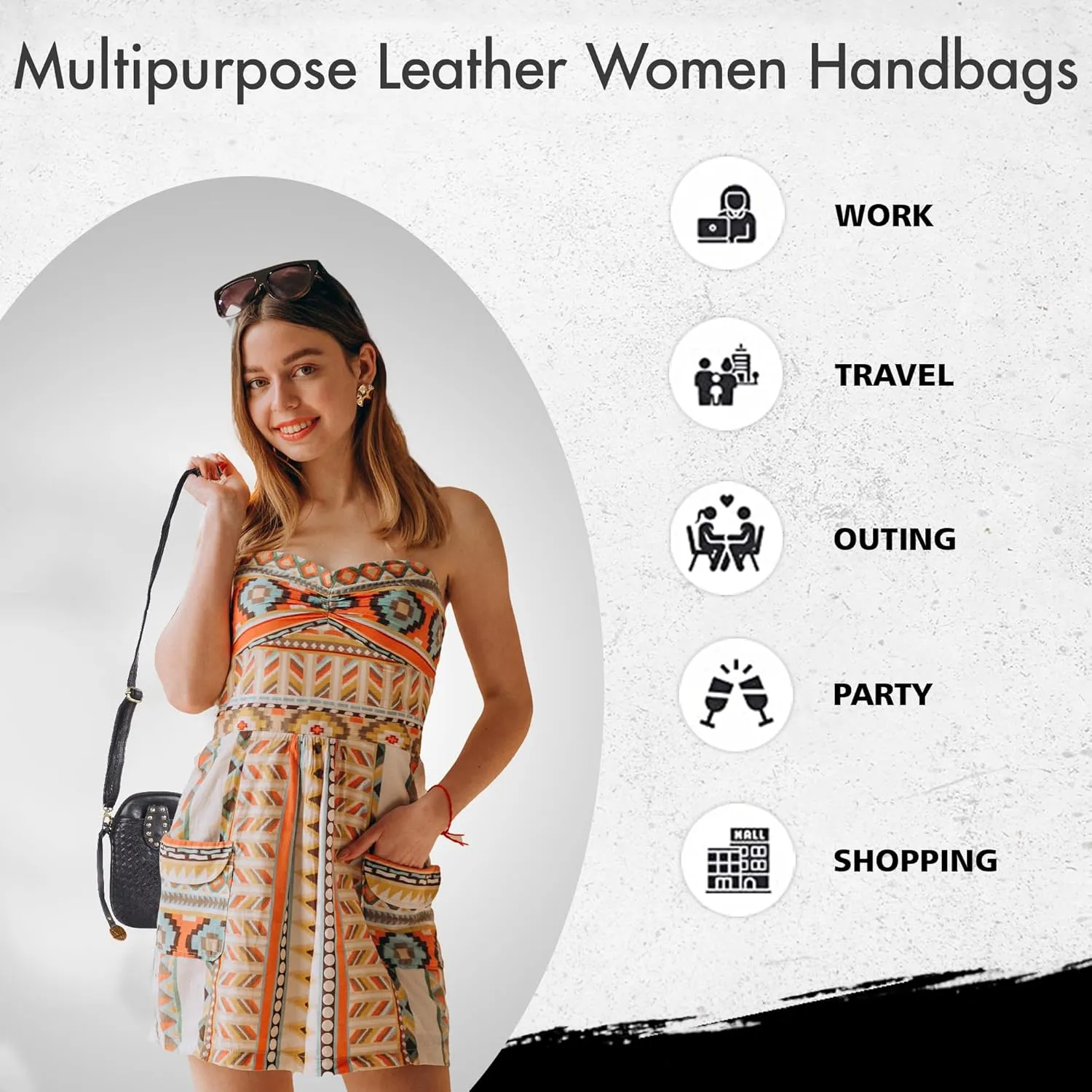 Genuine Leather Small Leather Crossbody Bags For Women Cell Phone Purse With Adjustable & Detachable Strap