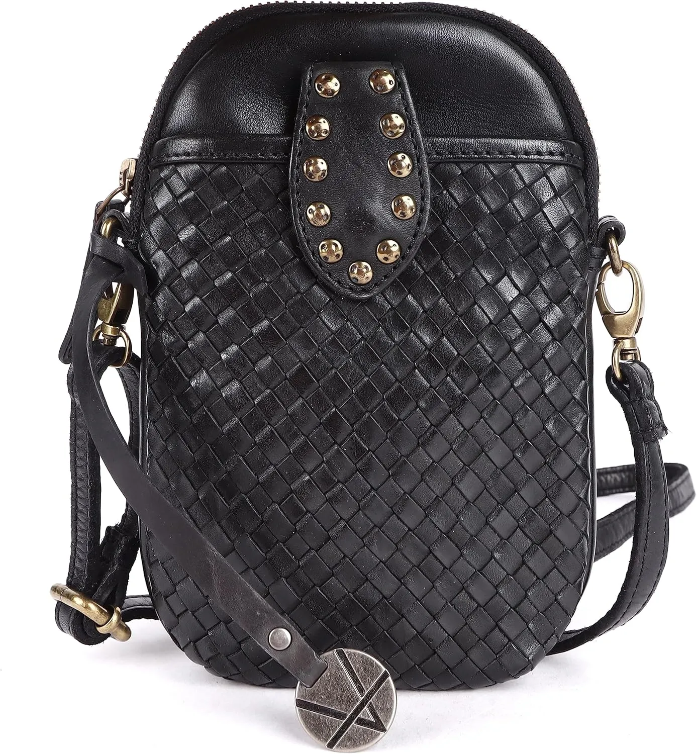 Genuine Leather Small Leather Crossbody Bags For Women Cell Phone Purse With Adjustable & Detachable Strap