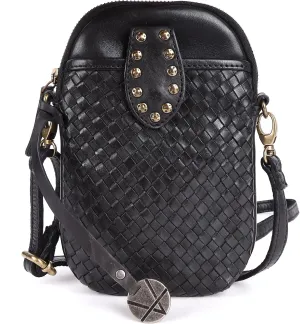 Genuine Leather Small Leather Crossbody Bags For Women Cell Phone Purse With Adjustable & Detachable Strap