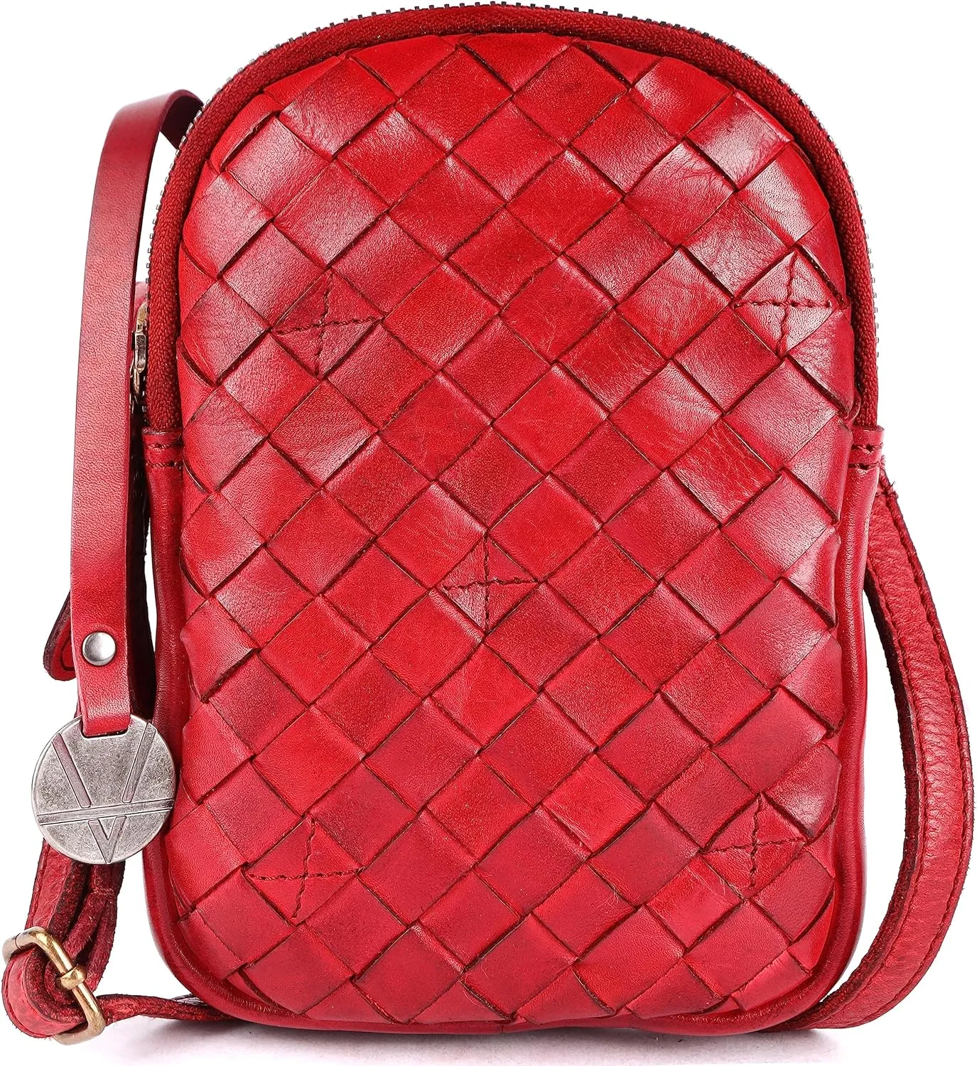 Genuine Leather Small Leather Crossbody Bags For Women Cell Phone Purse With Adjustable & Detachable Strap