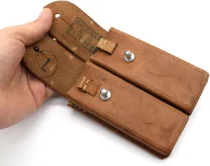 Genuine Leather Surplus Chinese Type 54 Tokarev Leather Ammo Pouch 2 Cells
