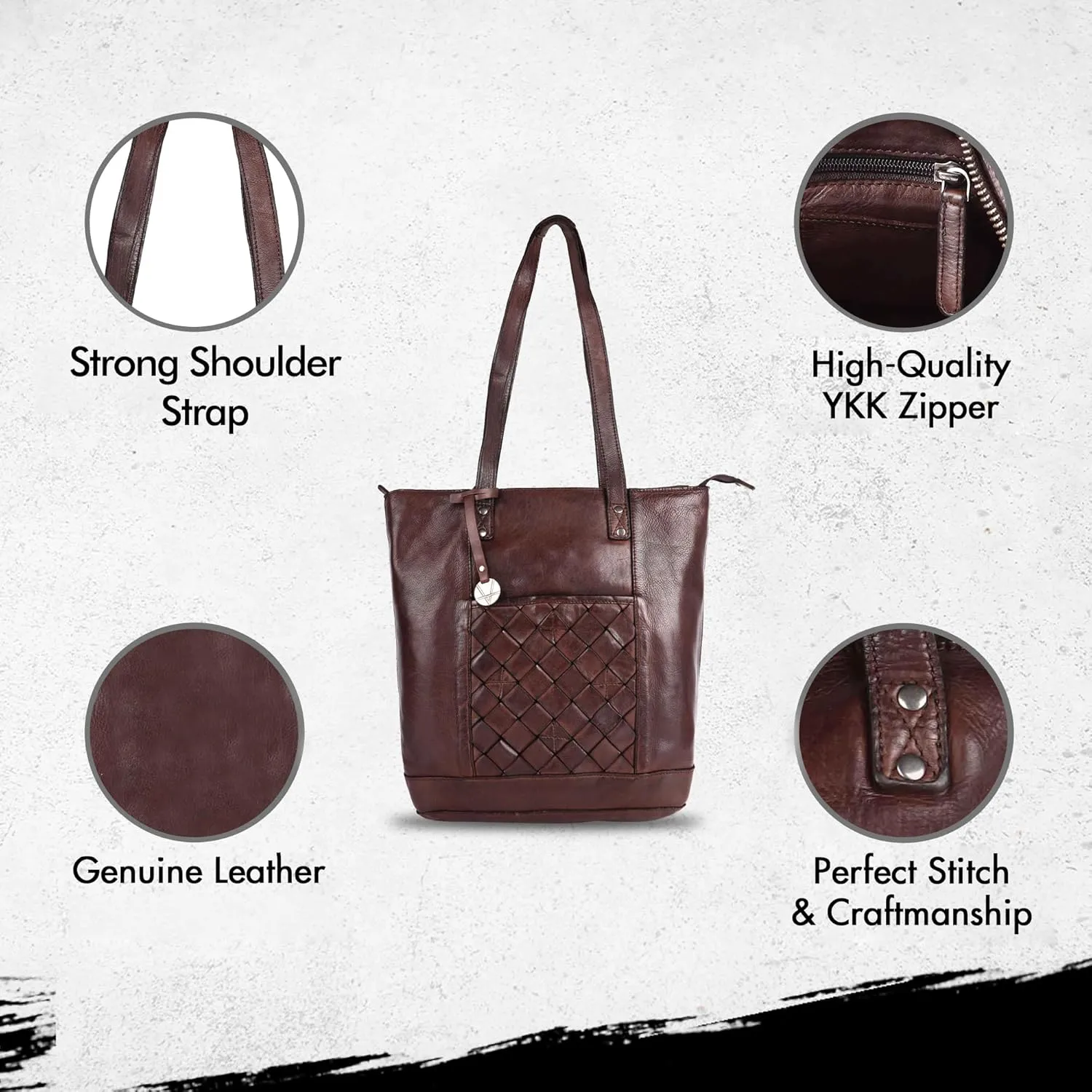 Genuine Leather Women's Tote Handbags, Satchel Purse Ladies Shoulder Bags with Top Handle
