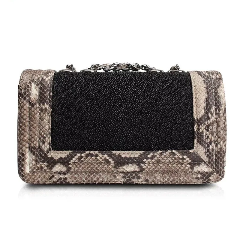 GENUINE PYTHON AND STINGRAY HANDBAG "ANGEL WINGS"