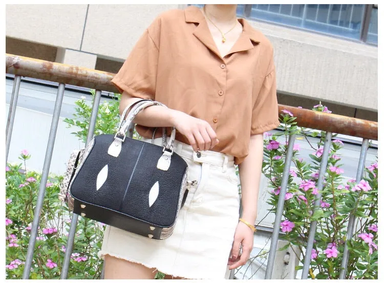 GENUINE PYTHON AND STINGRAY HANDBAG "FUEL"