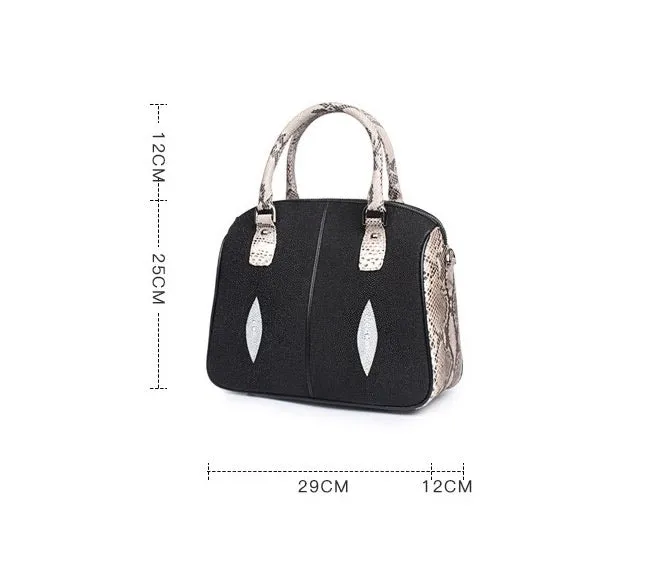 GENUINE PYTHON AND STINGRAY HANDBAG "FUEL"