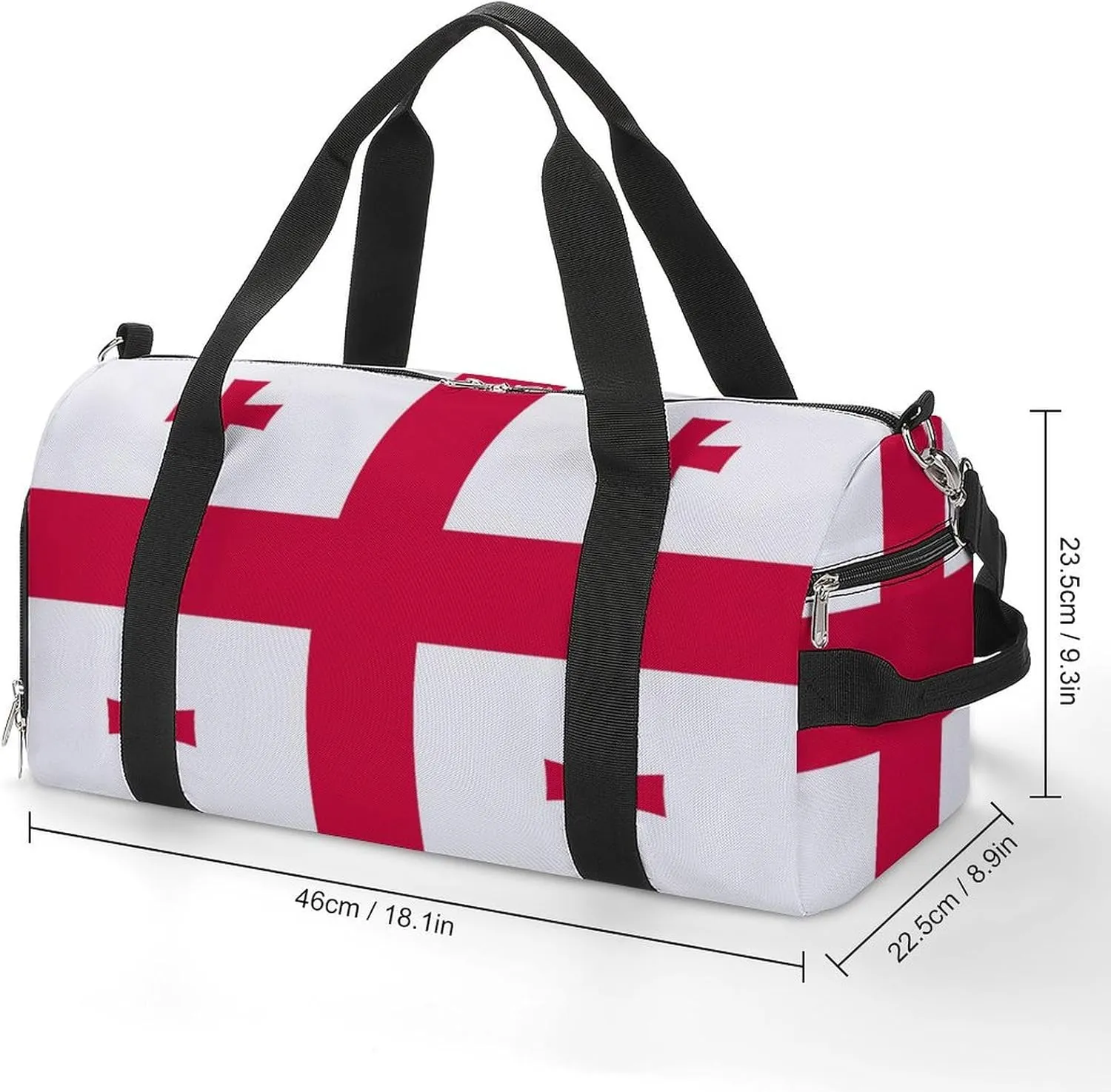 Georgia Flag Sports Gym Bag for Men Women with Shoe Compartment Carry On