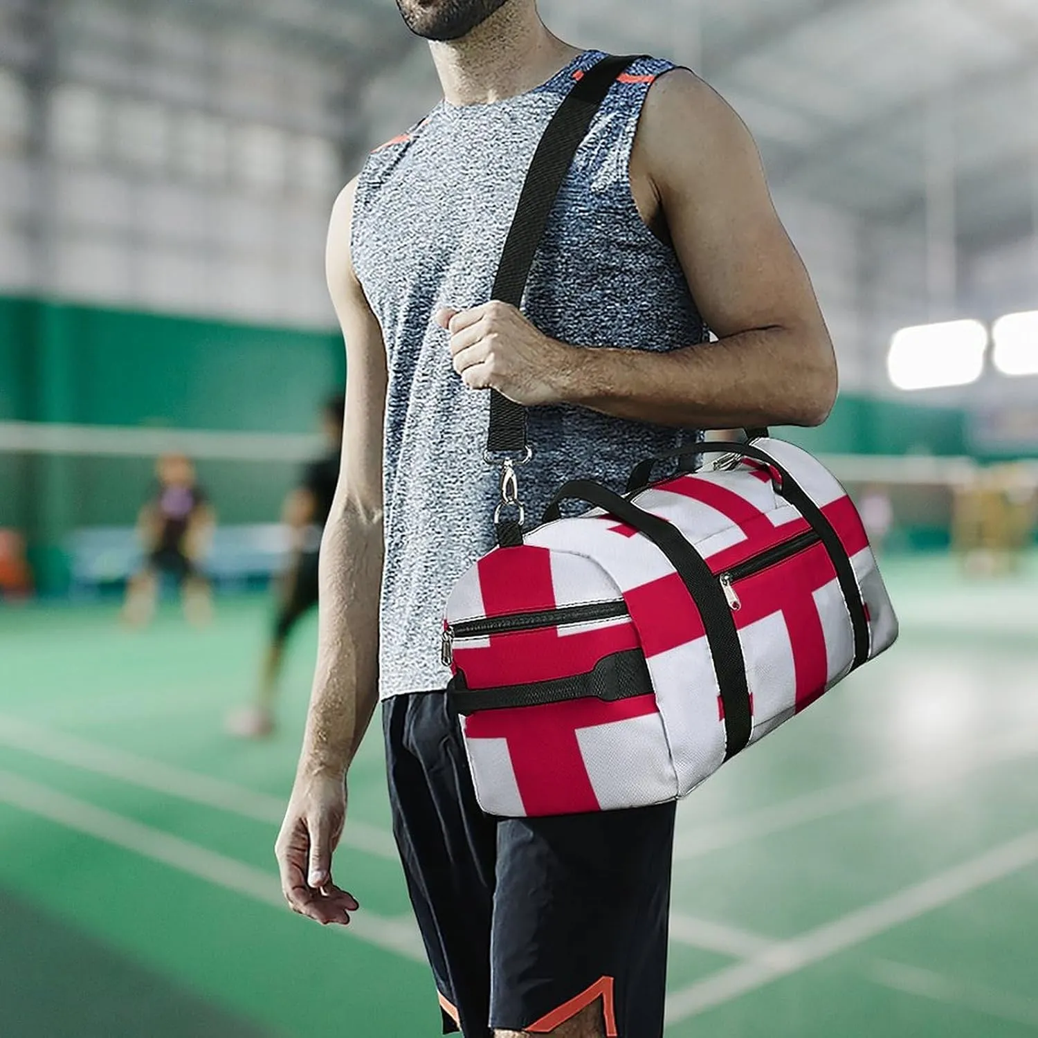 Georgia Flag Sports Gym Bag for Men Women with Shoe Compartment Carry On