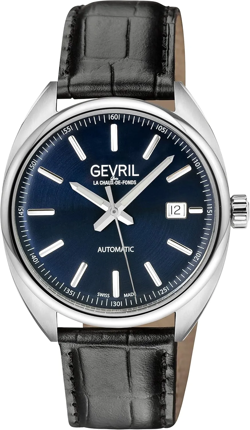 Gevril Men's Five Points Swiss Automatic Watch, Genuine Italian Leather Strap