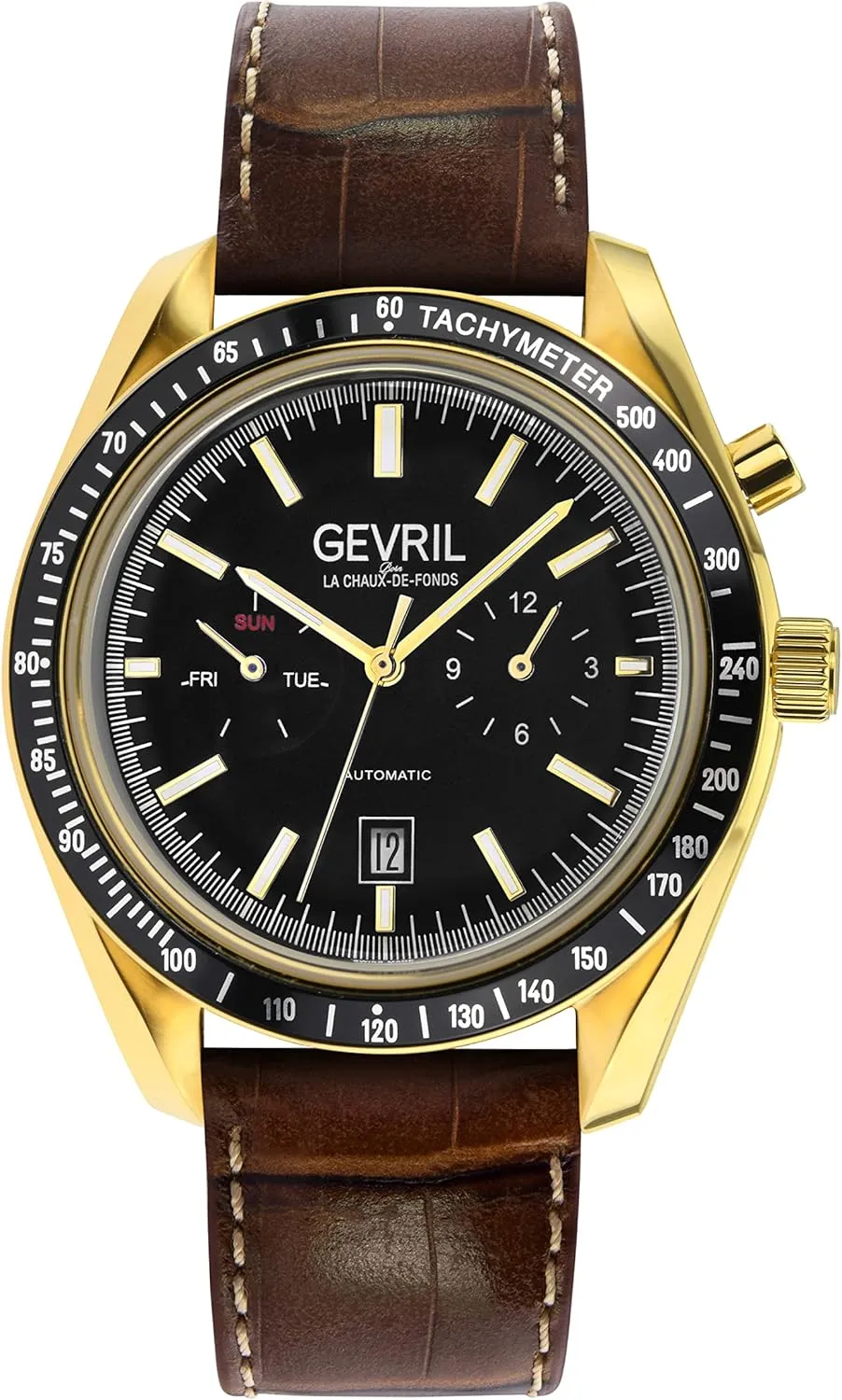 Gevril Men's Lenox Swiss Automatic Watch, Genuine Italian Leather Strap