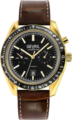 Gevril Men's Lenox Swiss Automatic Watch, Genuine Italian Leather Strap