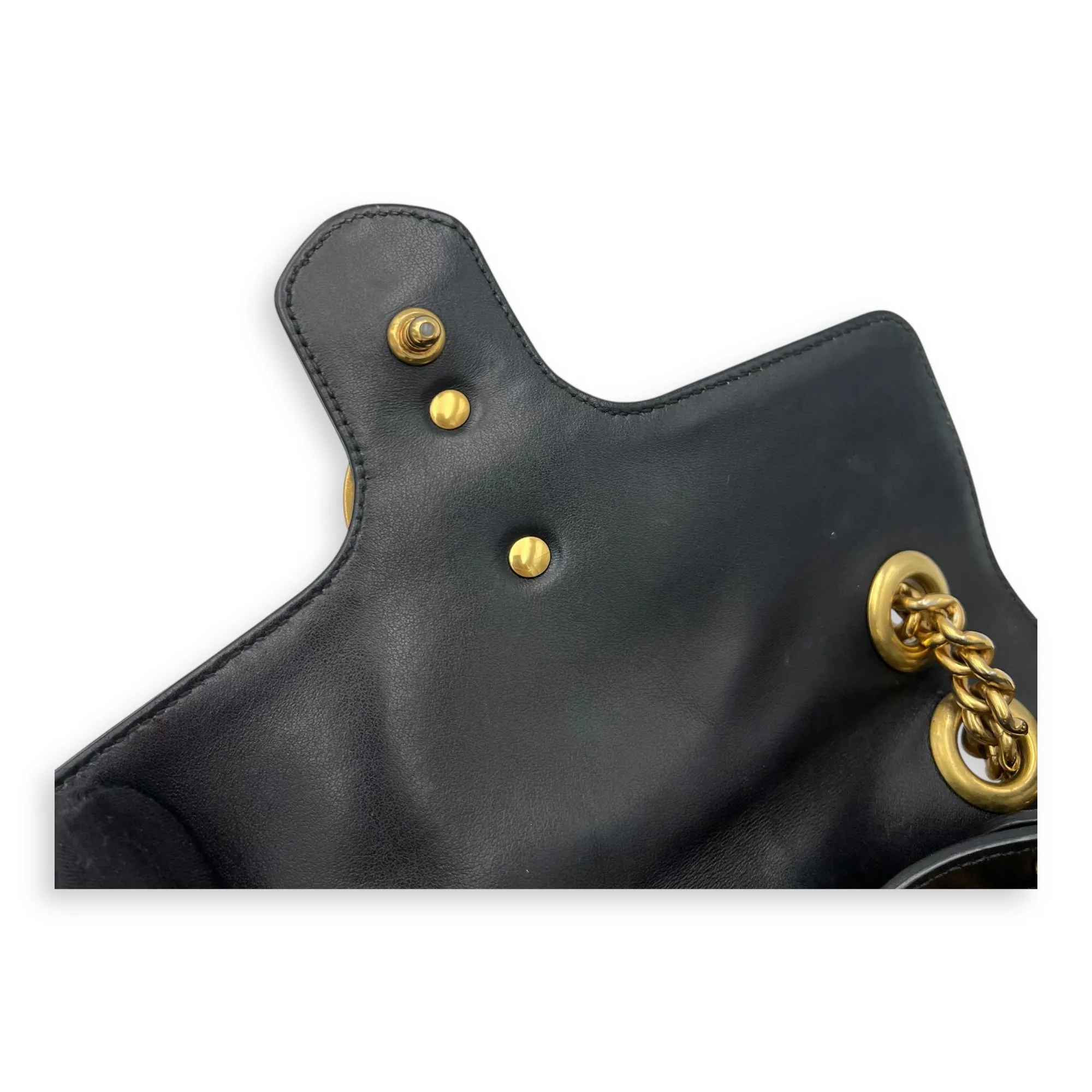 GG Marmont Crossbody Bag Mini Black in Calfskin, Gold hardware