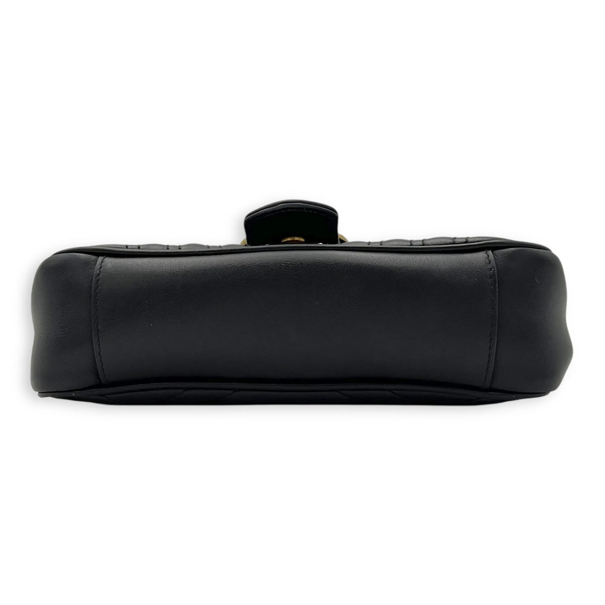 GG Marmont Crossbody Bag Mini Black in Calfskin, Gold hardware