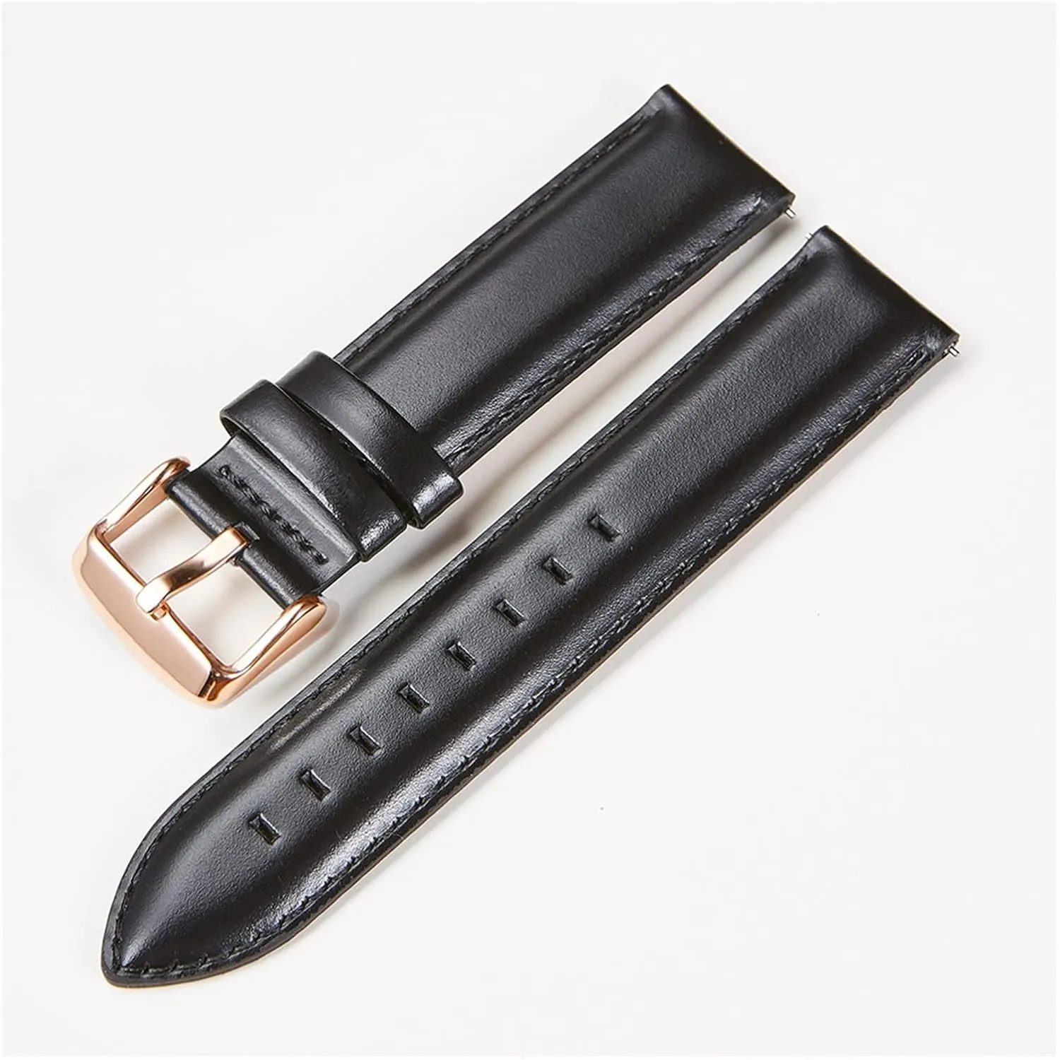 GGZONE RHAIYAN Watch Accessories Quick Release Watchbands 18 20 22 Mm Genuine Leather Watch Strap Compatible with DW Daniel Wellington Watch Band Specific (Color : Ligbrown Black Clasp, Size : 18mm)