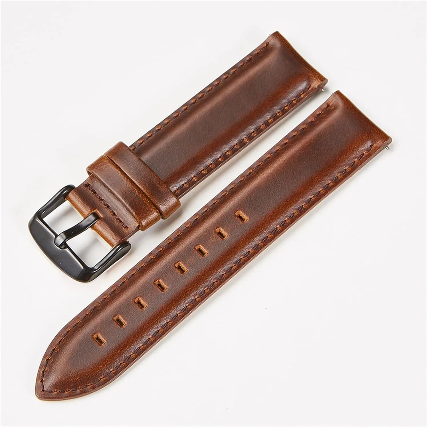 GGZONE RHAIYAN Watch Accessories Quick Release Watchbands 18 20 22 Mm Genuine Leather Watch Strap Compatible with DW Daniel Wellington Watch Band Specific (Color : Ligbrown Black Clasp, Size : 18mm)