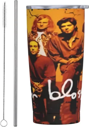 Gin Musics Blossoms Stainless Steel Insulated Tumbler 20oz with lid Travel Mug with Straw for Cold Hot
