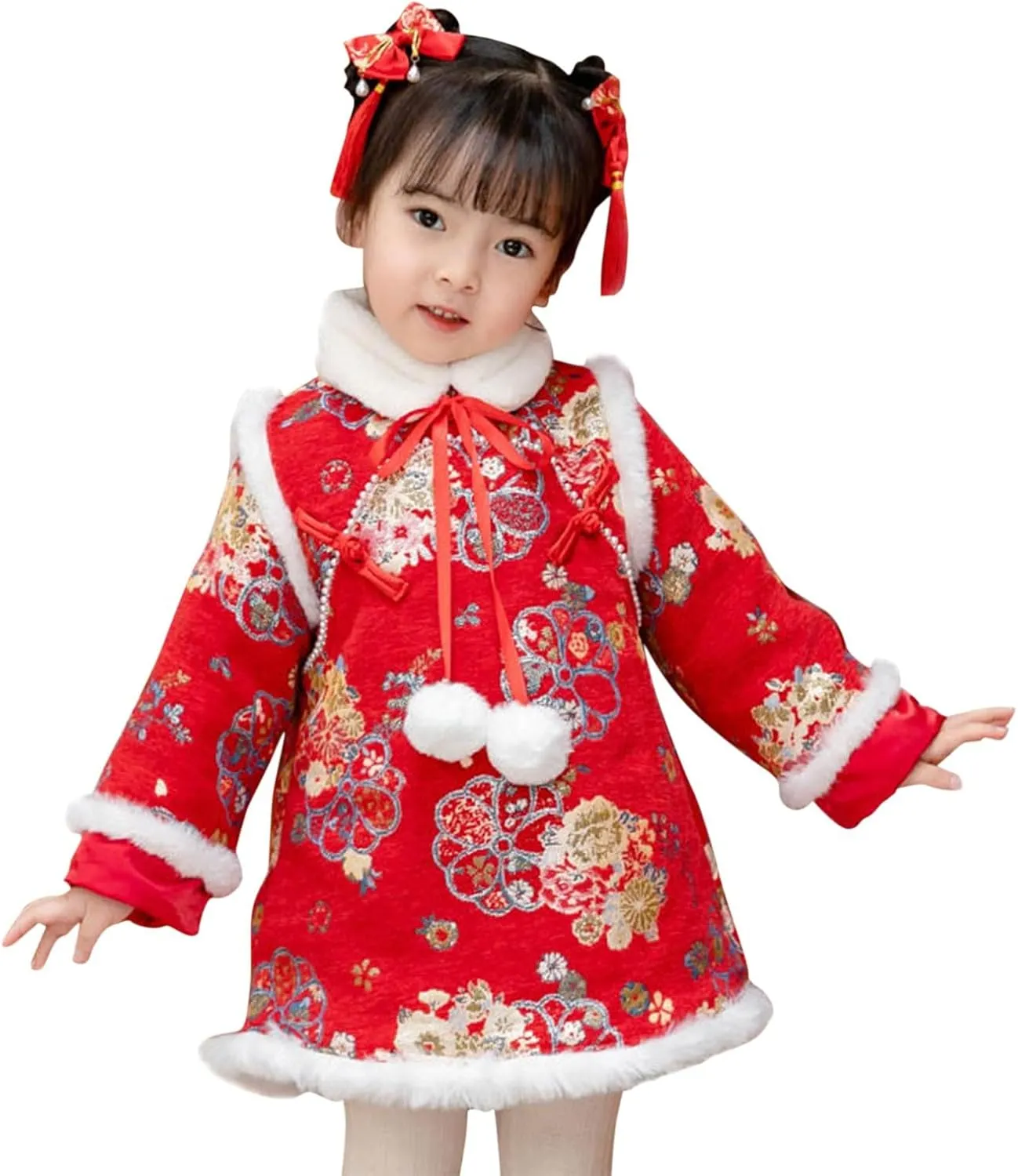 Girls Bunny Dress Toddler Kids Baby Girls Christmas Clothes Long Sleeve Santa Reindeer Striped Dress Ruffle Dress