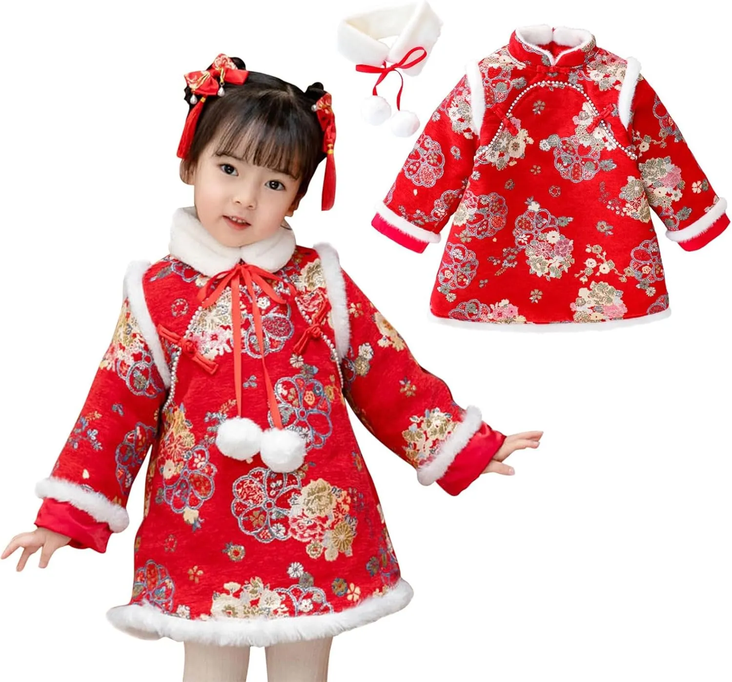 Girls Bunny Dress Toddler Kids Baby Girls Christmas Clothes Long Sleeve Santa Reindeer Striped Dress Ruffle Dress