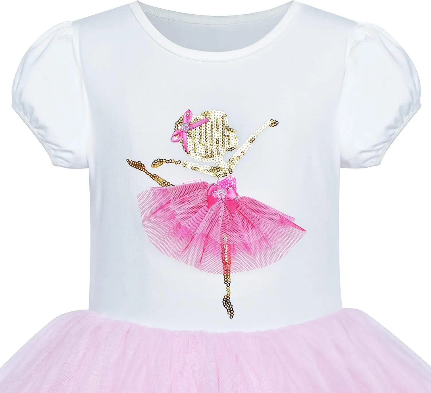 Girls Dress Pink Tutu Unicorn Dancing Tiered Skirt Ballet Birthday Party 3-7