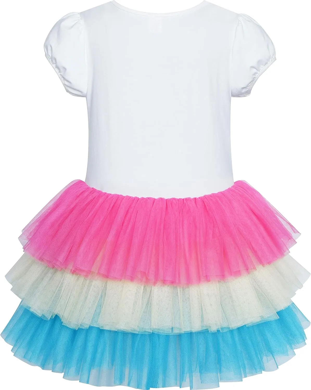 Girls Dress Pink Tutu Unicorn Dancing Tiered Skirt Ballet Birthday Party 3-7