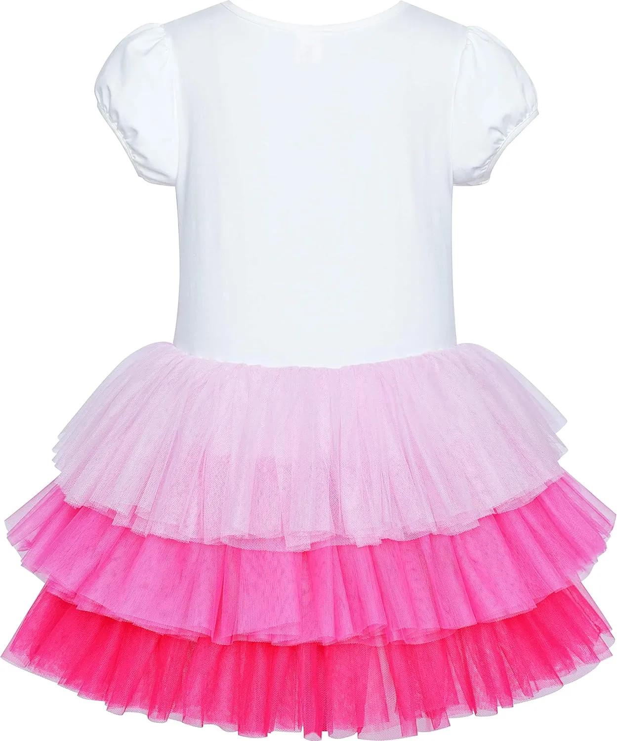 Girls Dress Pink Tutu Unicorn Dancing Tiered Skirt Ballet Birthday Party 3-7