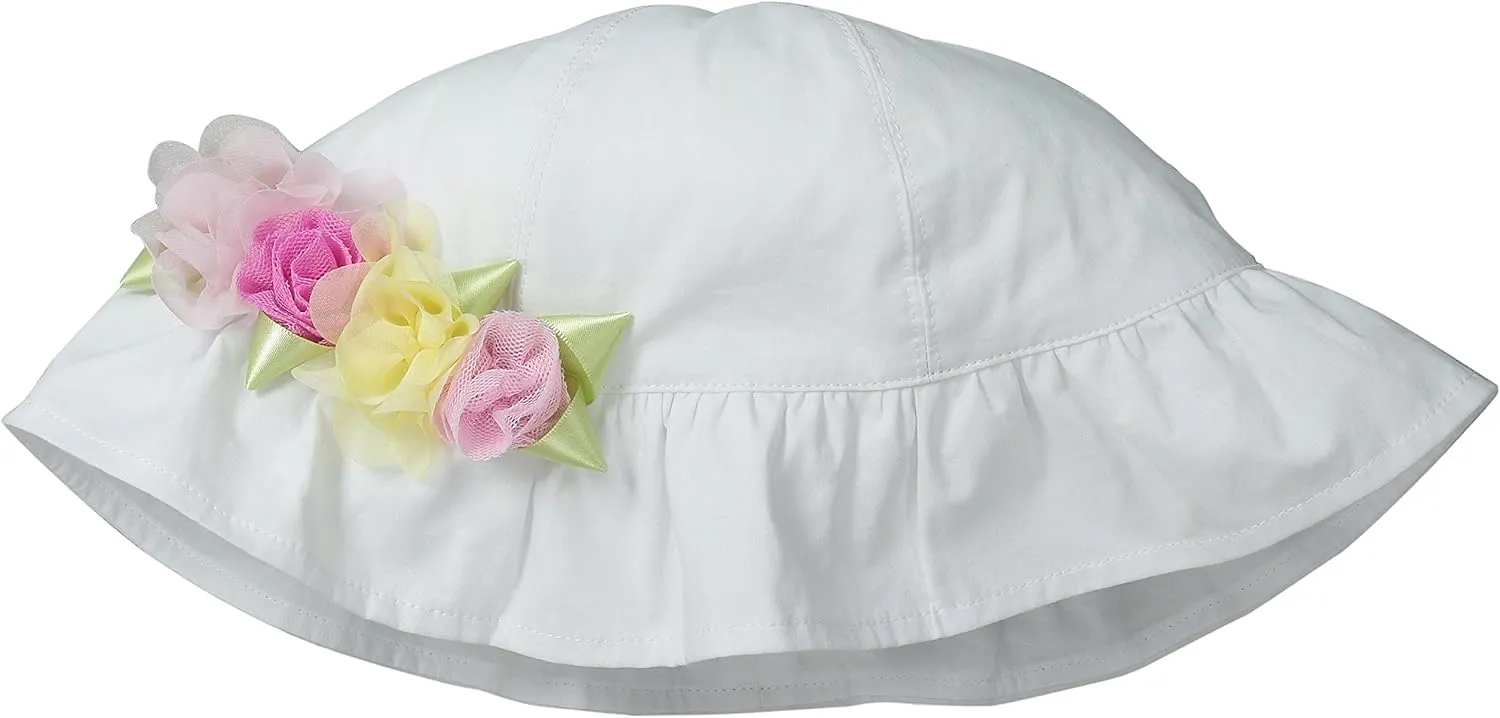 Girls' Little Radiant Roses Swim Hat, White, 2-4T