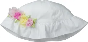 Girls' Little Radiant Roses Swim Hat, White, 2-4T