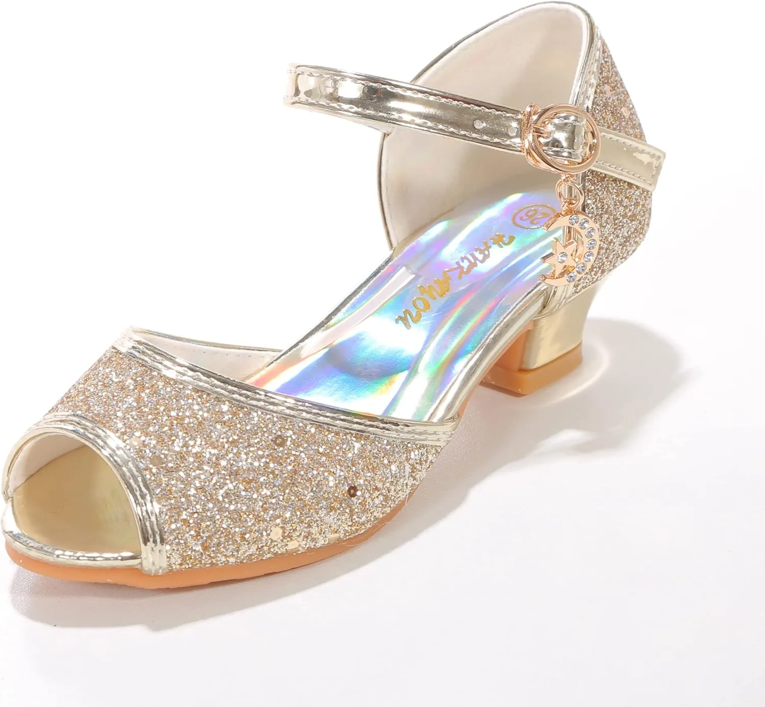 Girls Mary Jane Glitter Wedding Party Dress Shoes Princess Flower Strap Shoes
