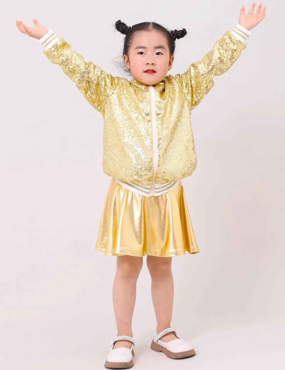 Girls Sequin Jackets Kids Boys Bomber Jacket Zip Up Coat Sparkle Outwear Birthday Clothes