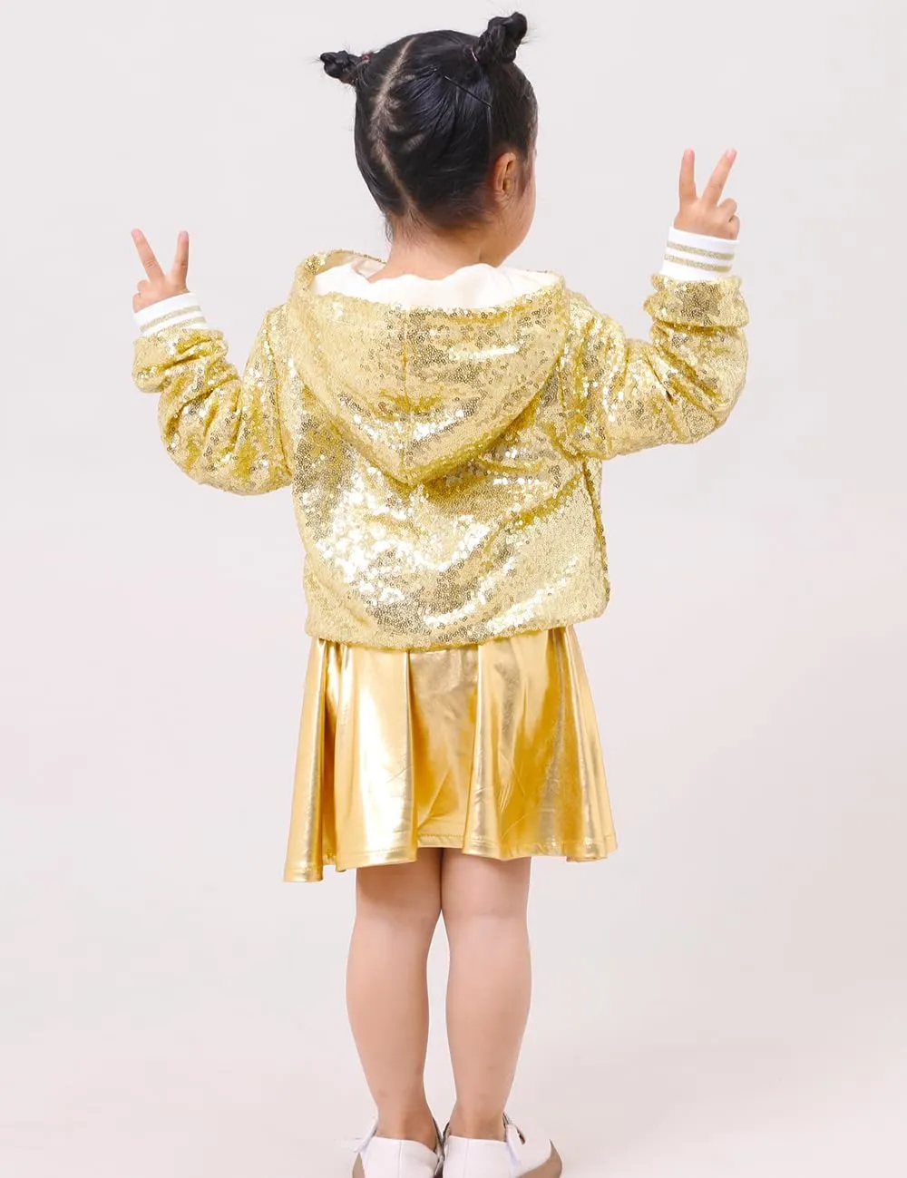 Girls Sequin Jackets Kids Boys Bomber Jacket Zip Up Coat Sparkle Outwear Birthday Clothes